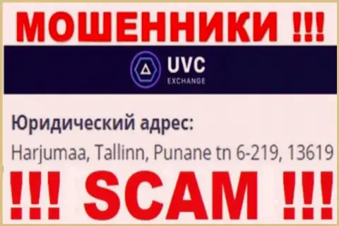 UVC Exchange - это неправомерно действующая контора, которая скрывается в оффшорной зоне по адресу - Harjumaa, Tallinn, Punane tn 6-219, 13619