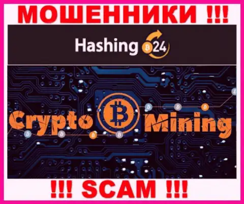 В глобальной интернет сети работают ворюги Hashing24, сфера деятельности которых - Crypto mining
