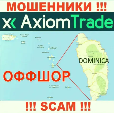 Axiom Trade специально скрываются в оффшоре на территории Dominica, ворюги