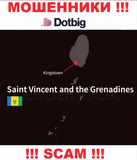 Дот Биг имеют офшорную регистрацию: Kingstown, St. Vincent and the Grenadines - будьте крайне бдительны, жулики