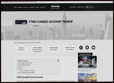 Обзор мошеннических деяний ФТМО, взятый на одном из сервисов-отзовиков