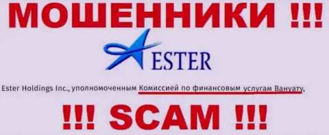 Ester Holdings Inc интернет-мошенники и их регулятор - VFSC также