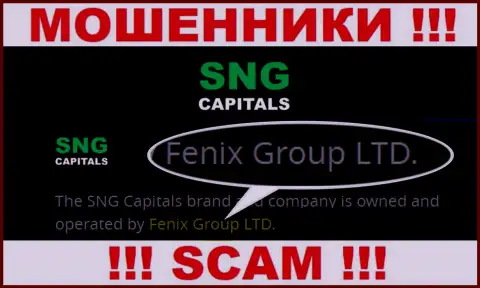 Fenix Group LTD - это руководство преступно действующей организации SNGCapitals