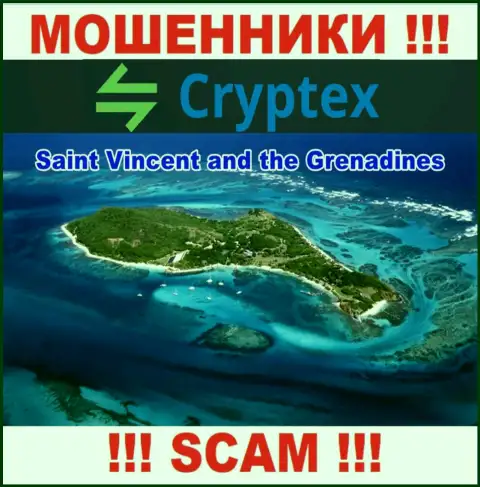 Из организации CryptexNet деньги вывести невозможно, они имеют офшорную регистрацию: Saint Vincent and Grenadines