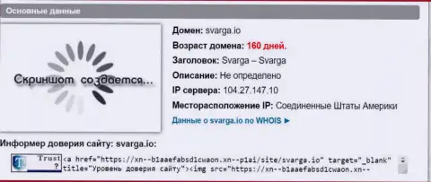 Возраст домена forex организации Svarga, исходя из инфы, которая получена на web-ресурсе довериевсети рф
