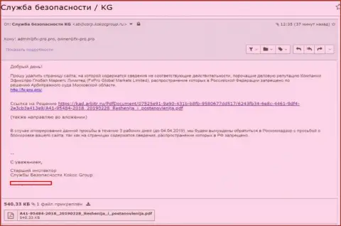 Kokoc Com защищают forex разводил FxPro Group